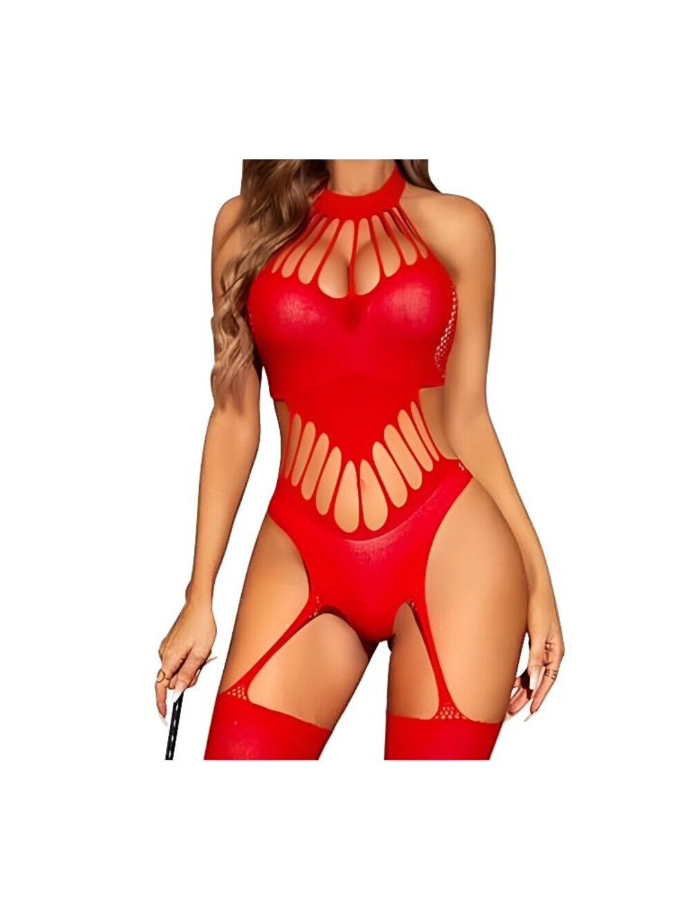 Fishnet Bodystocking for Women – Sleeveless Halter One Piece Lingerie